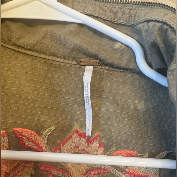 Free people embroidered green jacket size 8 - Picture 7 of 8